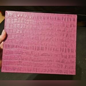 Papyrus Lavender Gator Textured 3 Compartments Storage Organizer Stationary Wood